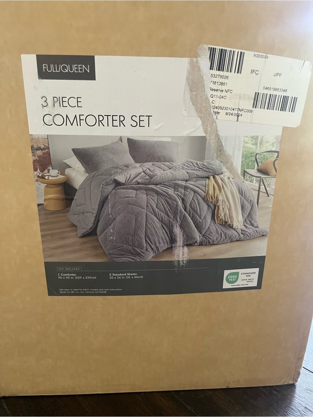 Comforter Set Reversible Plush  Quilted Microfiber Comforters Bedding Full/Queen - Picture 2 of 4